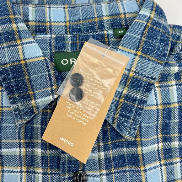 NWT Orvis Active Fit Long Sleeve Blue Flannel Men’s Shirt Size Medium - Picture 2 of 4